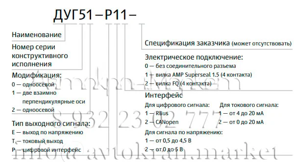 Расшифровка обозначения ДУГ51-Р11